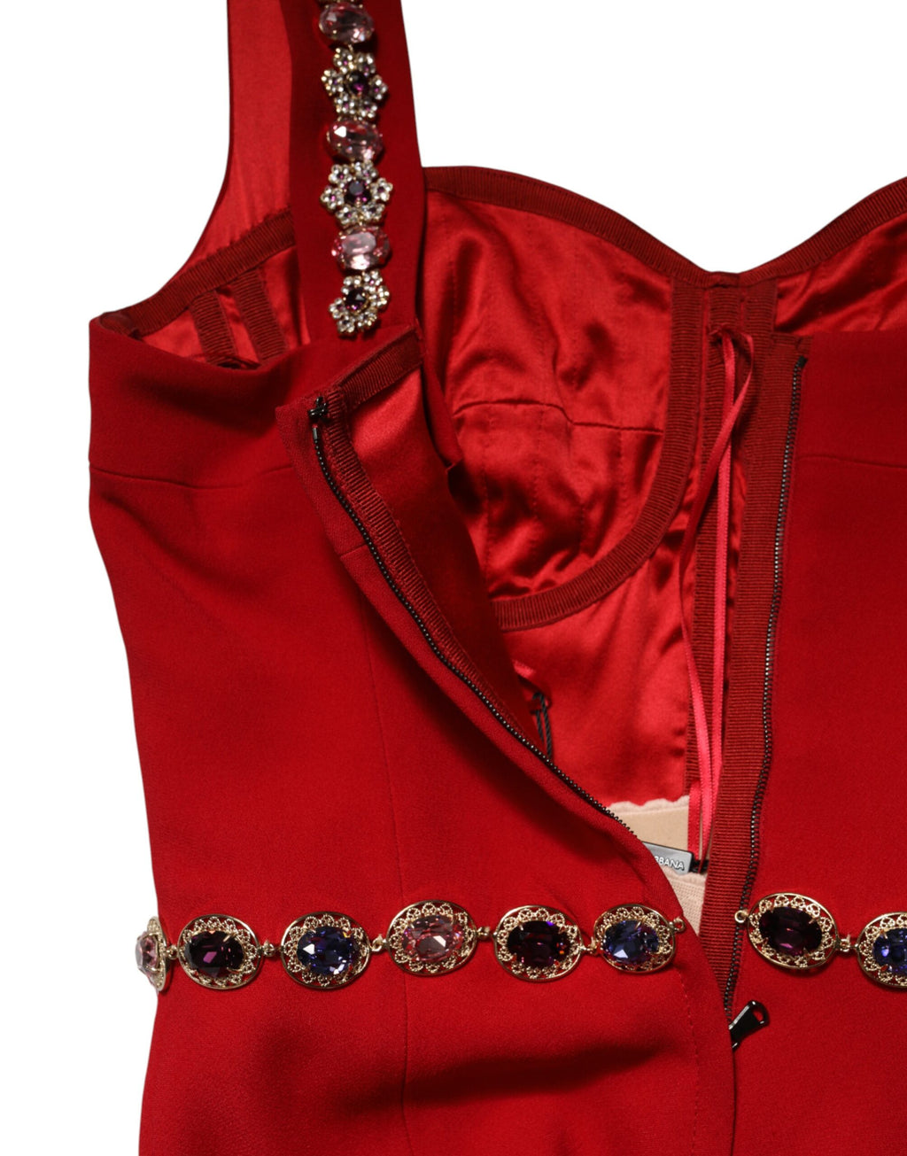 Dolce & Gabbana Red Embellished Cady Mermaid Gown