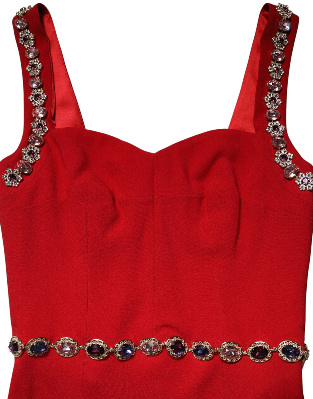 Dolce & Gabbana Rotes Verziertes Etui-Meerjungfrauen-Abendkleid