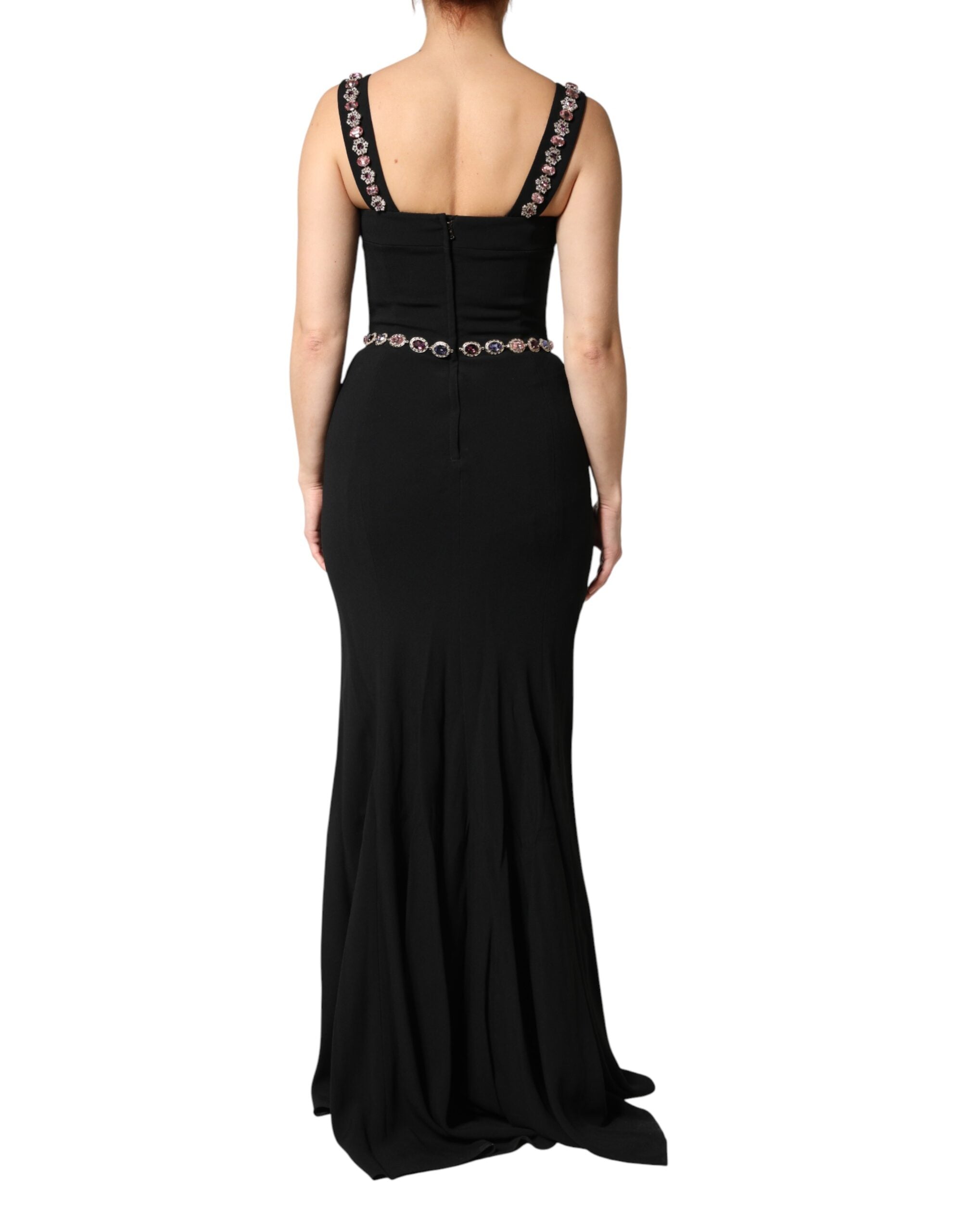 Dolce & Gabbana Black Embellished Sheath Mermaid Evening Dress