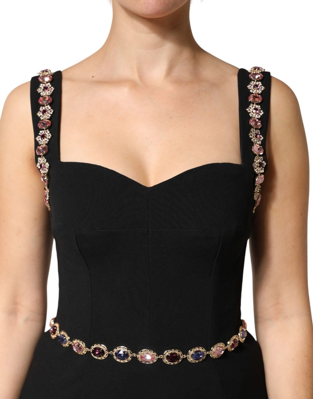 Dolce & Gabbana Black Embellished Sheath Mermaid Evening Dress