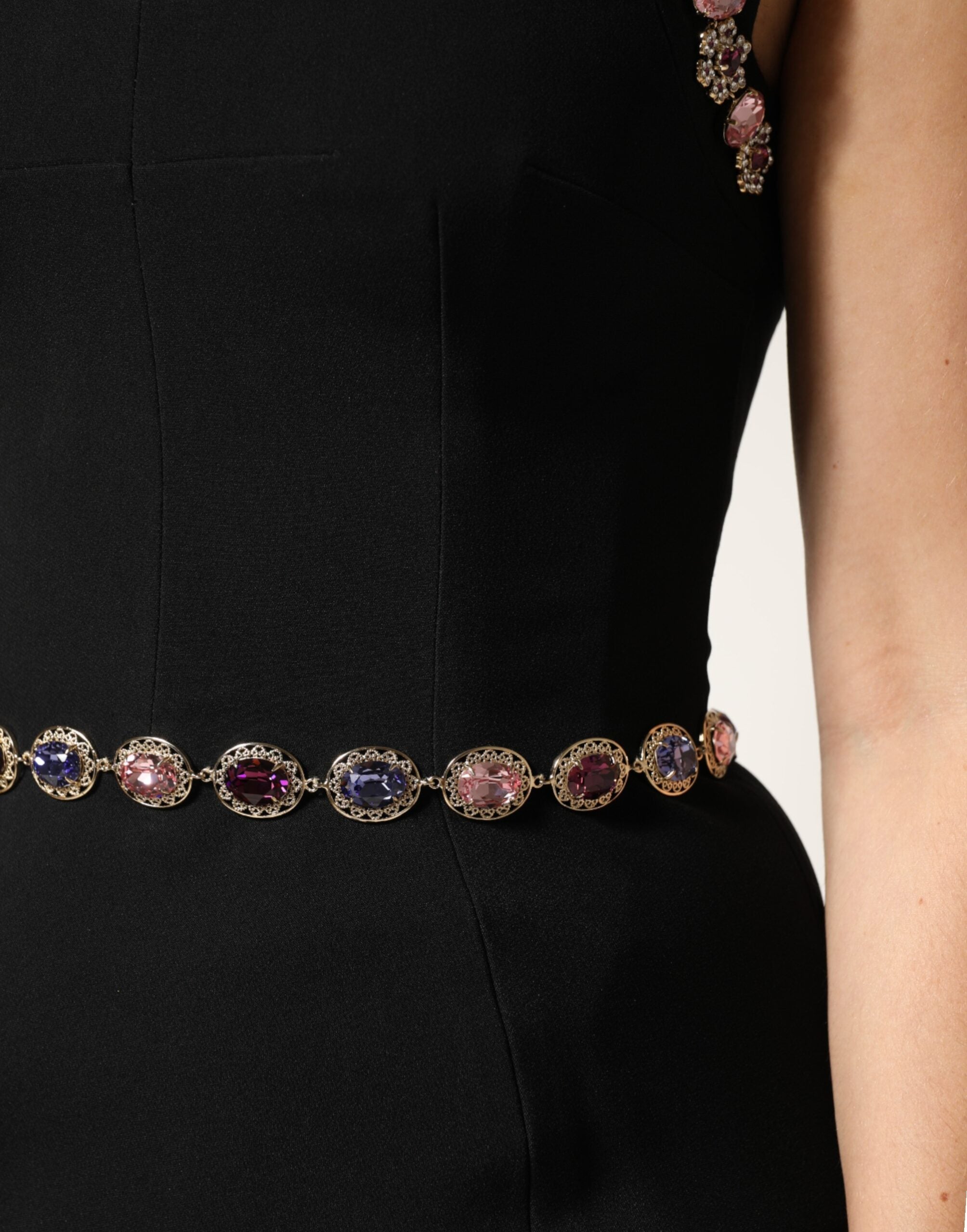 Dolce & Gabbana Black Embellished Sheath Mermaid Evening Dress