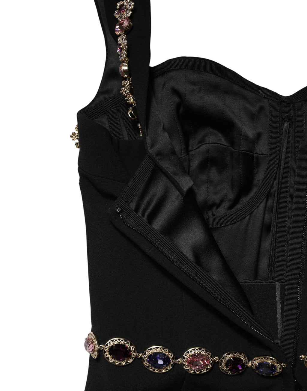 Dolce & Gabbana Black Embellished Sheath Mermaid Evening Dress