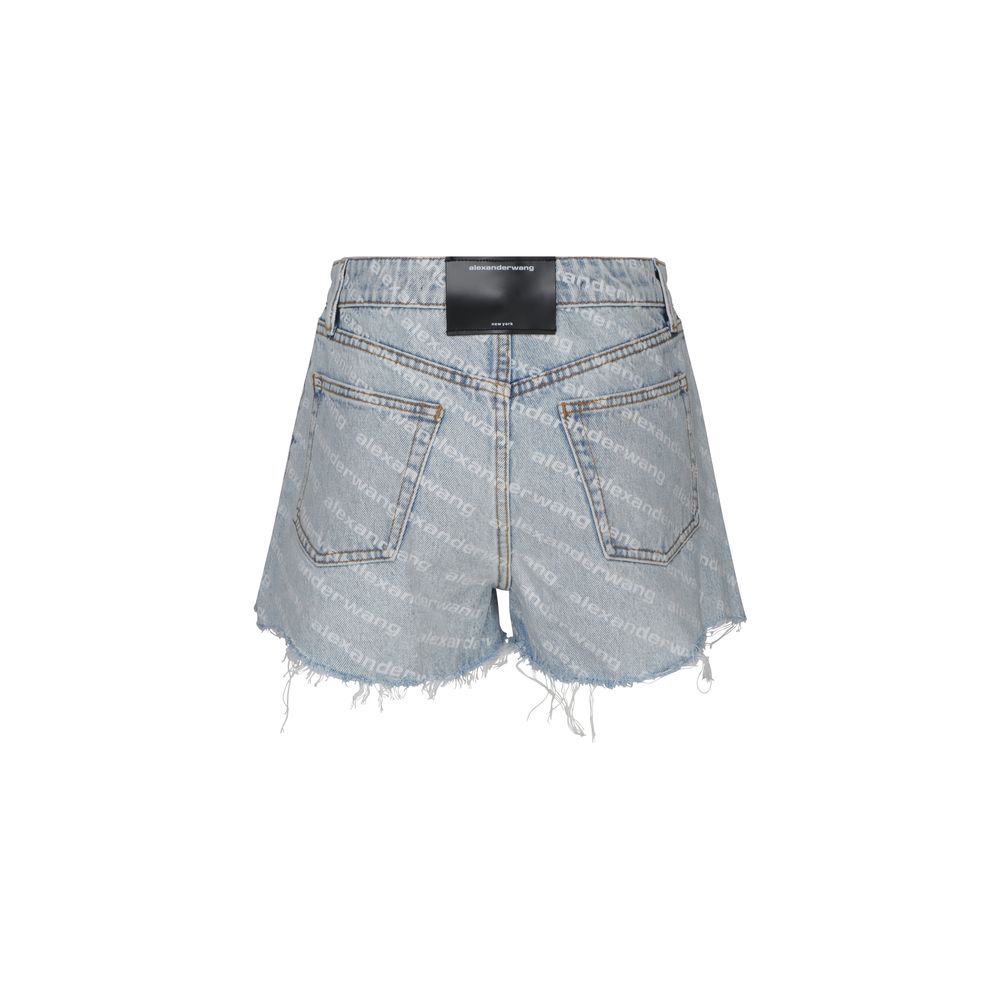 Alexander Wang Blaue Baumwoll-Bermudashorts