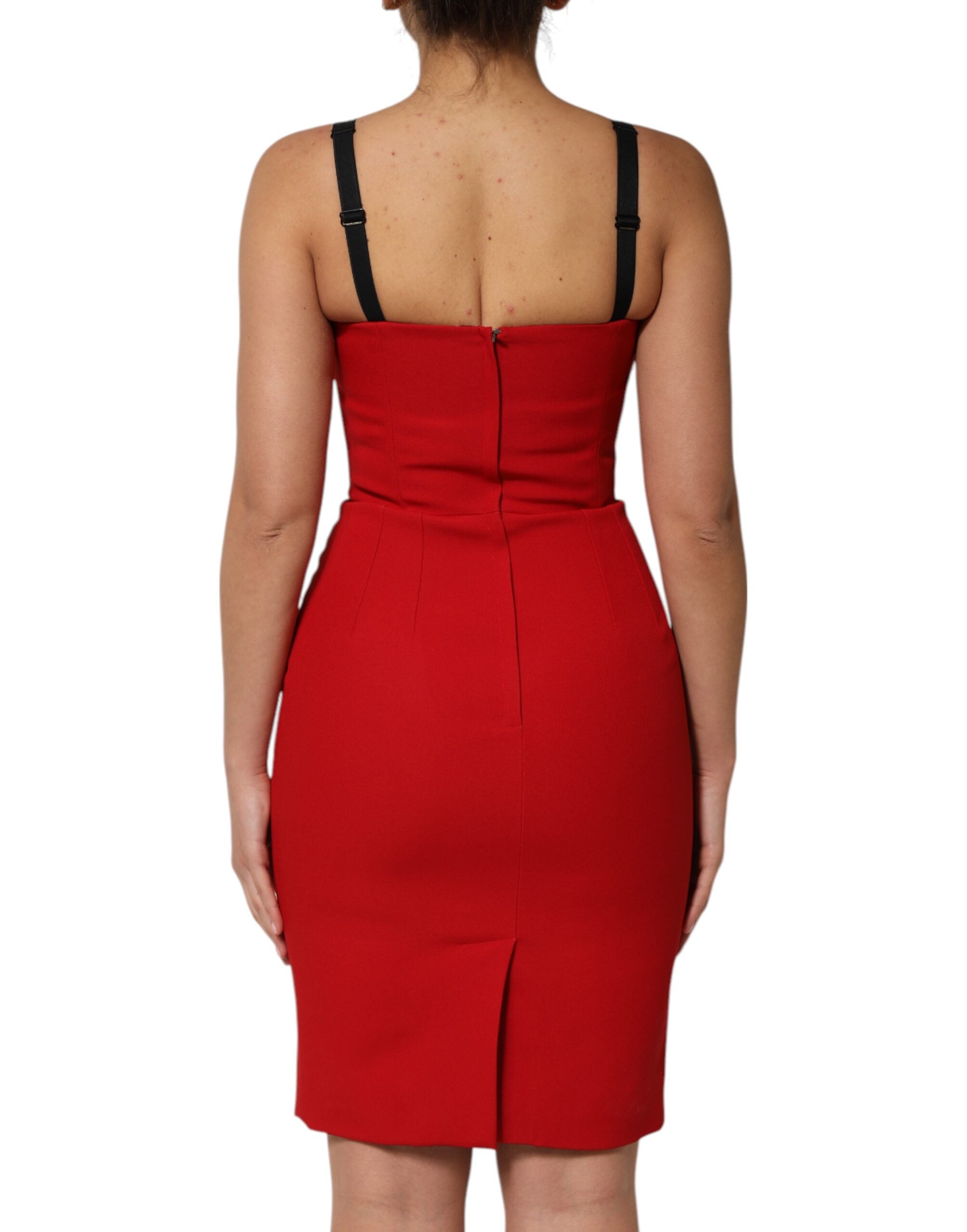 Dolce & Gabbana Red Stretch Bodycon Sheath Dress Knee-Length