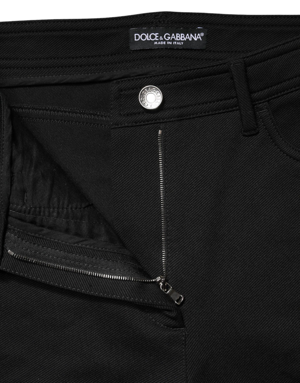 Dolce & Gabbana Black Skinny High-Waisted Trousers in Stretch Nylon