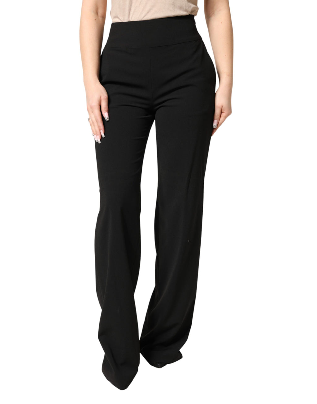 Just Cavalli Black High-Waist Straight Leg Suit Trousers