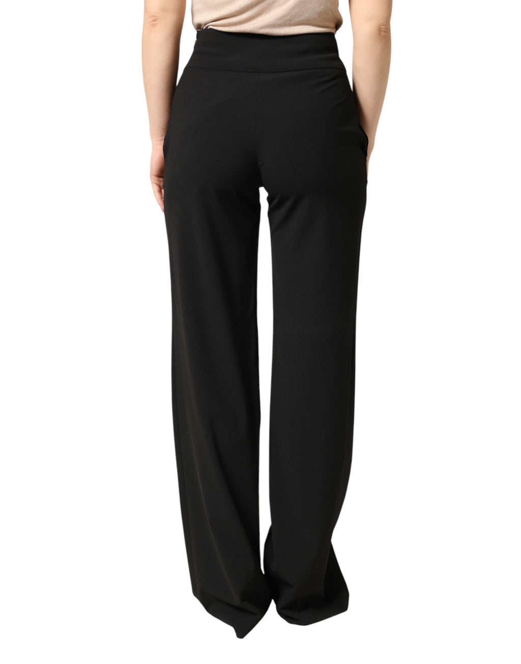 Just Cavalli Black High-Waist Straight Leg Suit Trousers