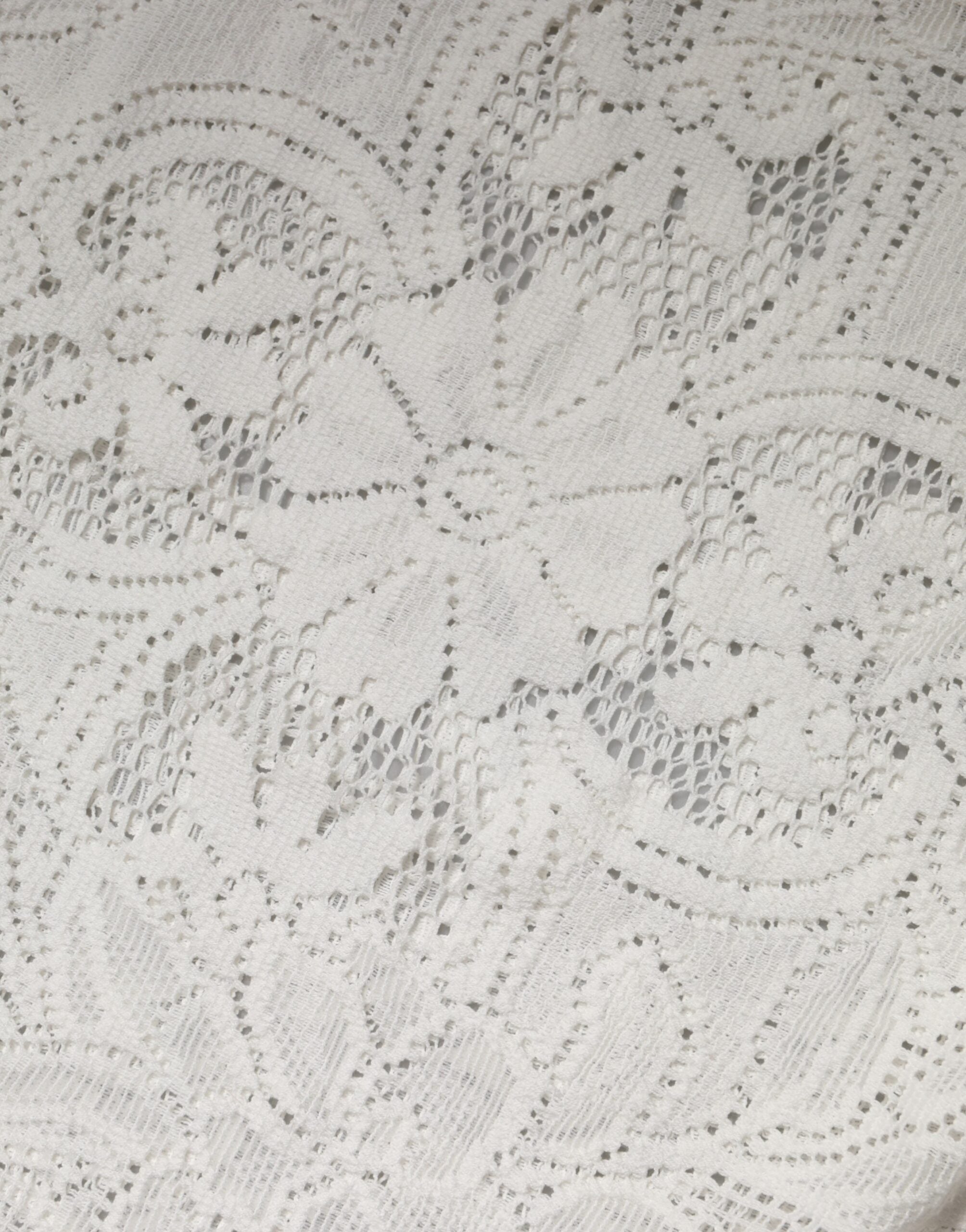 Dolce & Gabbana White Cotton Blouse with Embroidery and Lace