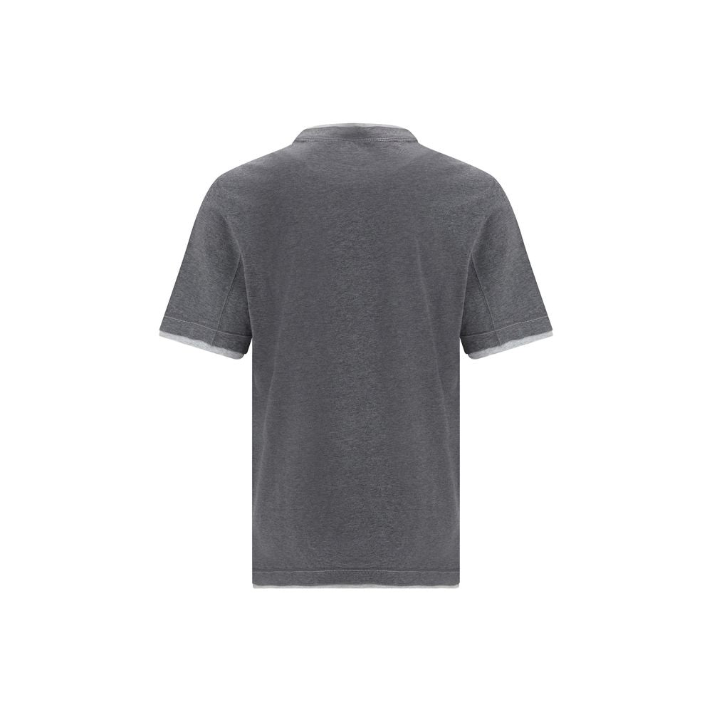 Brunello Cucinelli Graues Baumwoll-T-Shirt
