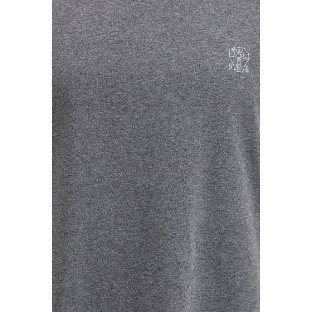 Brunello Cucinelli Grey Cotton T-Shirt