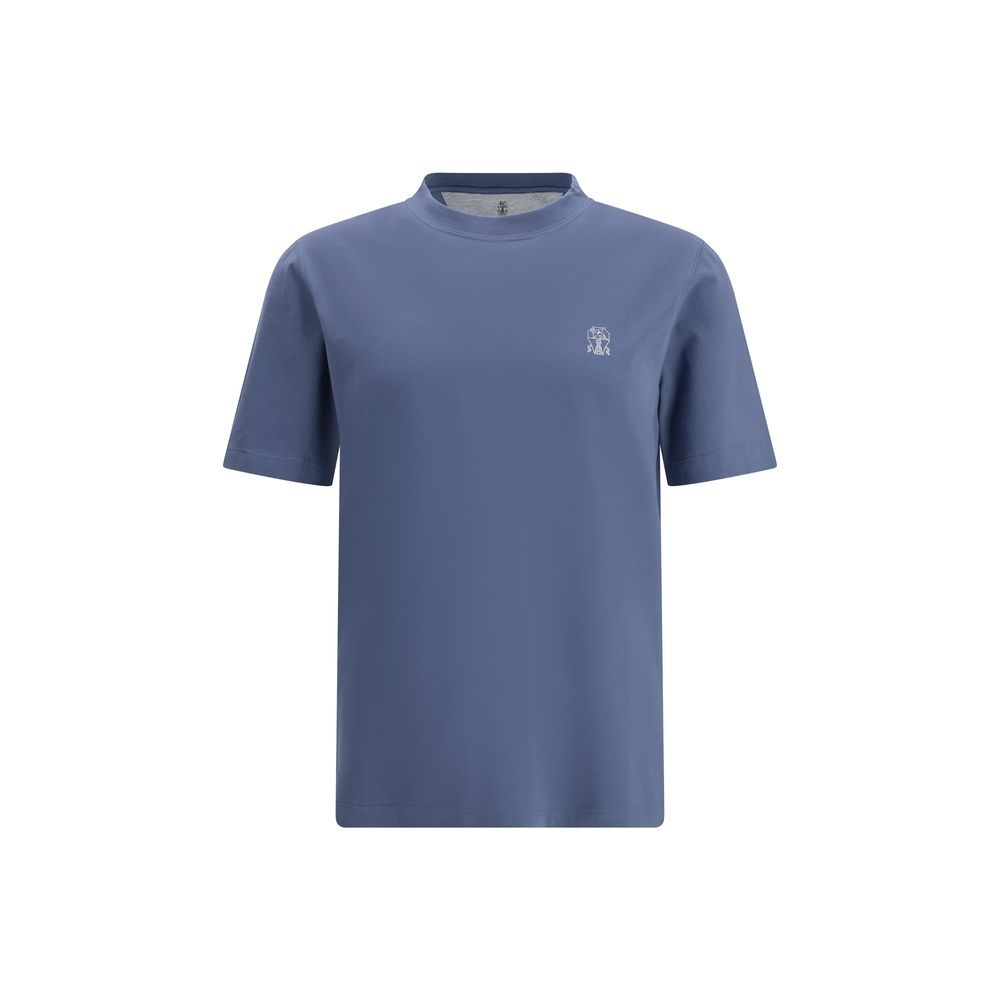 Brunello Cucinelli Blaues Baumwoll-T-Shirt