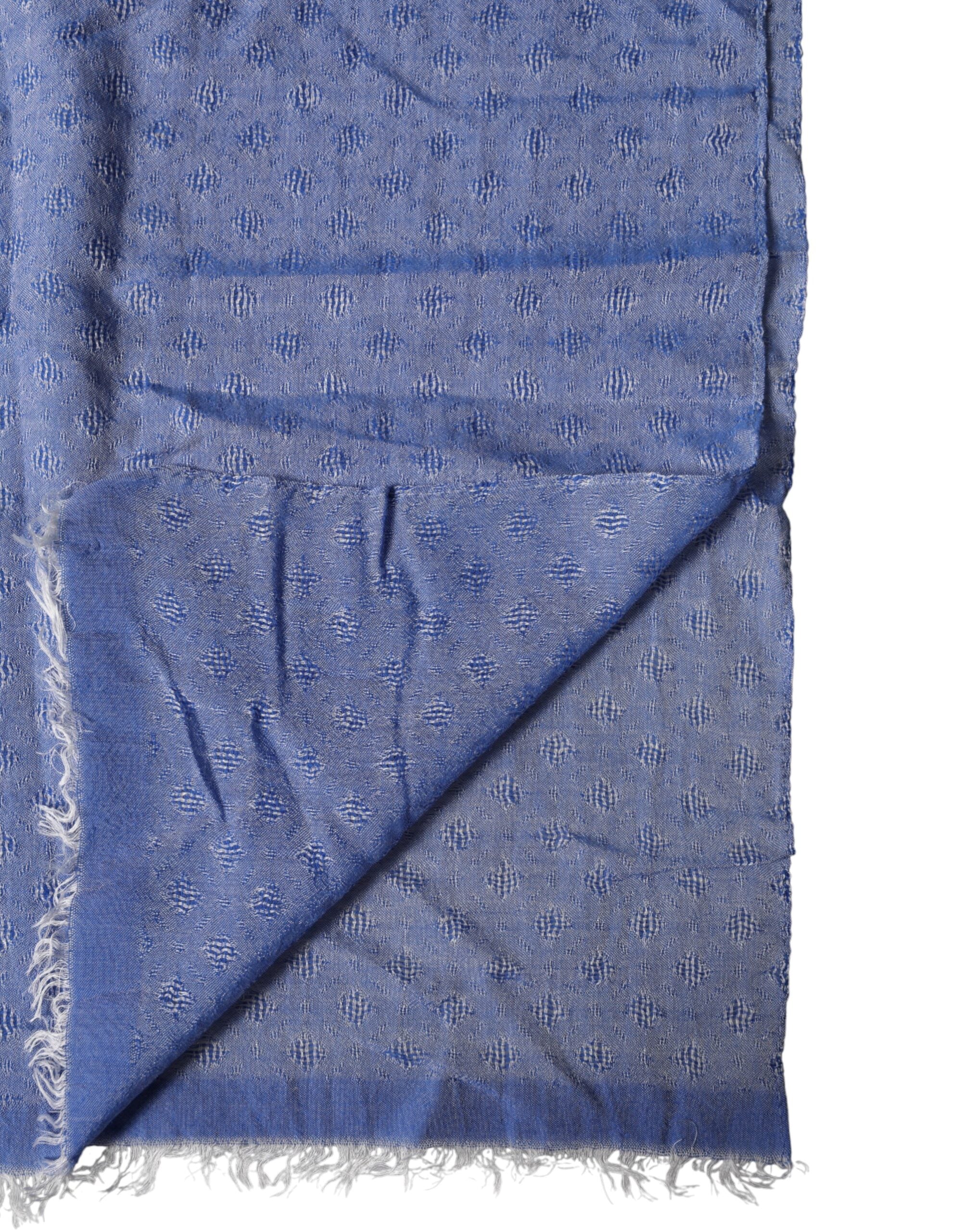 Dolce & Gabbana Blue Lace Cotton Stole, Neck Scarf, Shawl