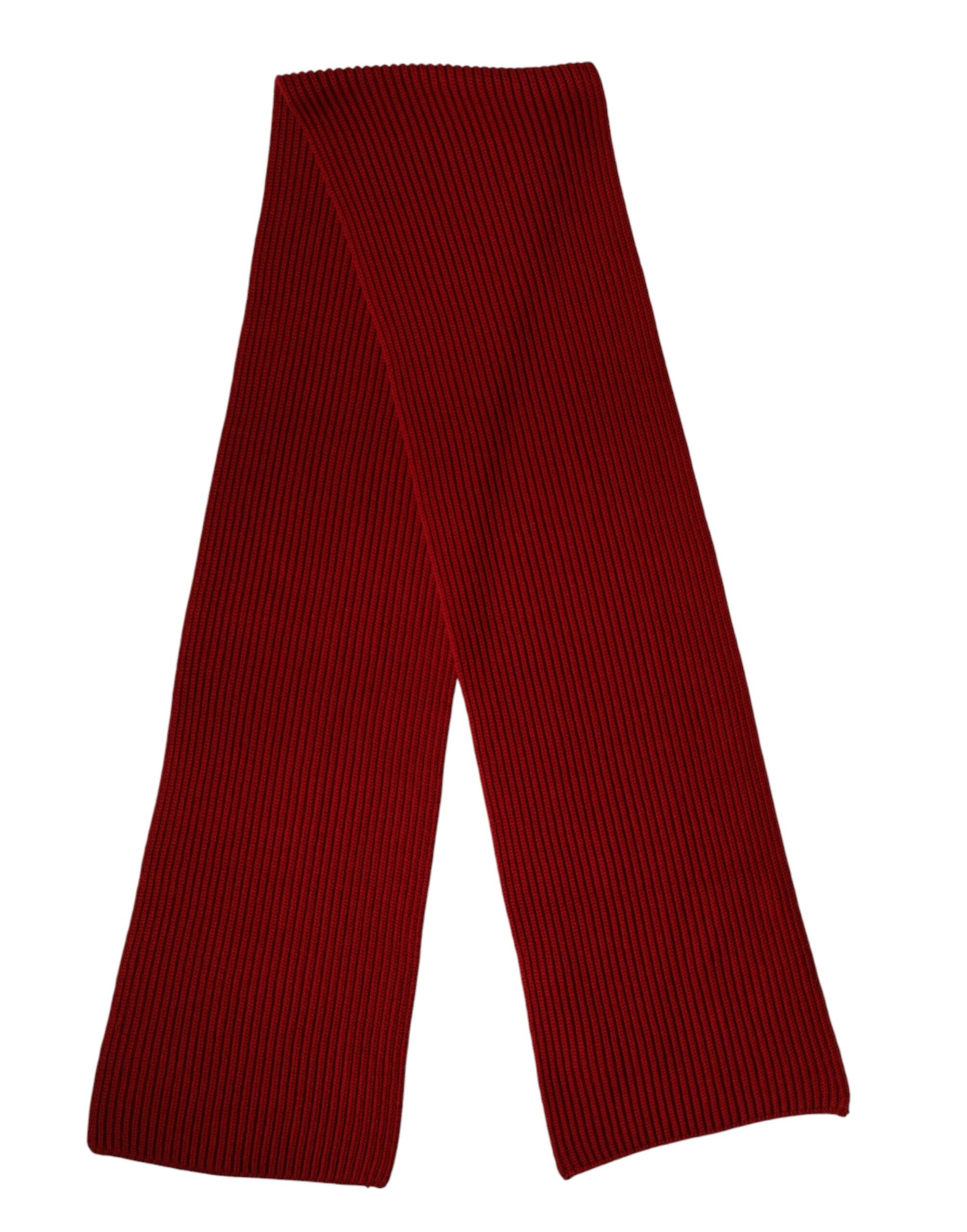 Dolce & Gabbana Red Wool Scarf Knitted Neck Warmer Scarf Men