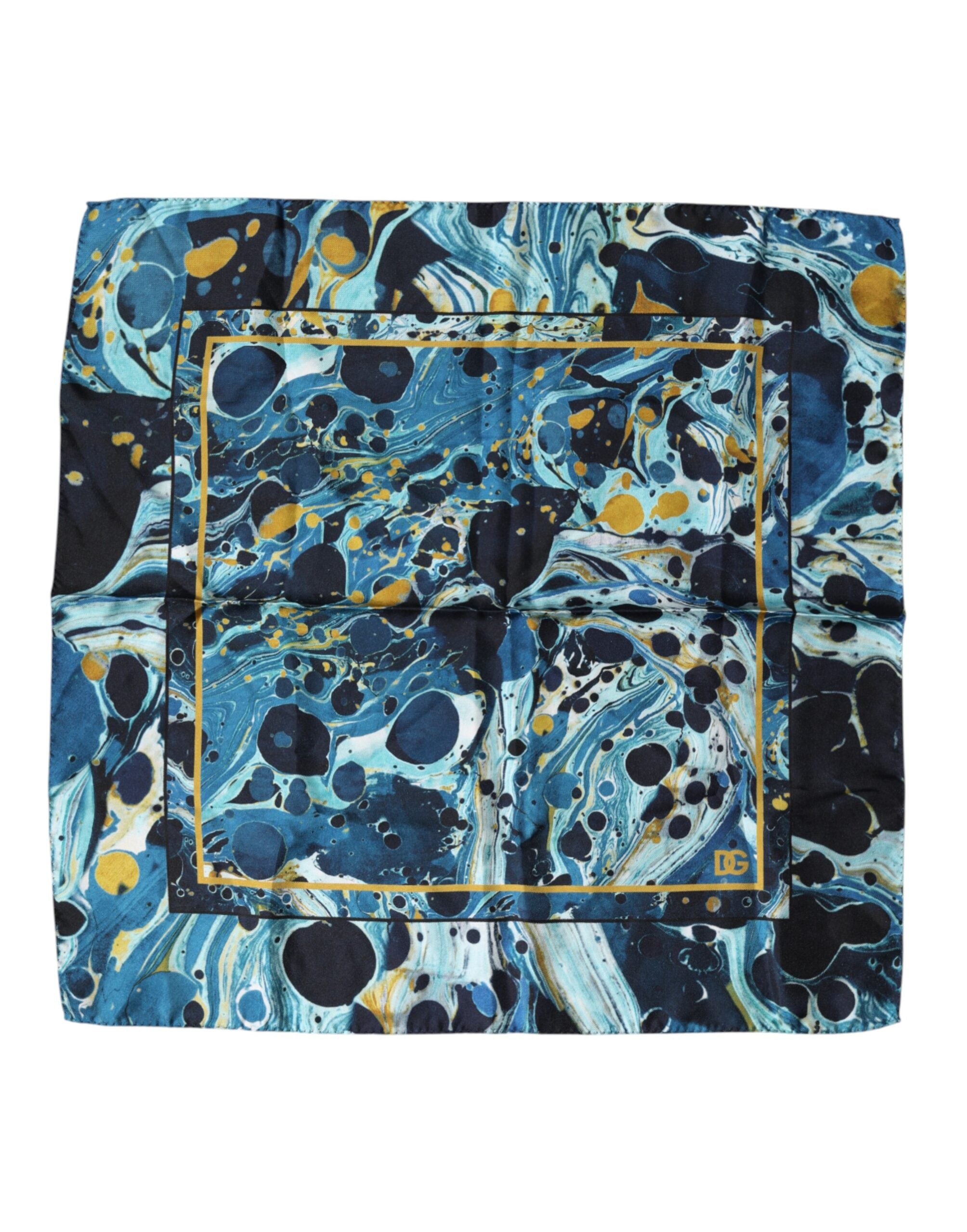 Dolce & Gabbana Multicolor Marmor Quadratisches Foulard-Tuch