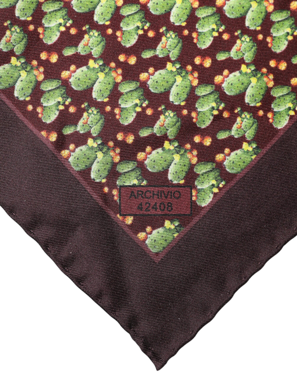 Dolce & Gabbana Brauner Schal im Quadrat mit Kaktus-Print