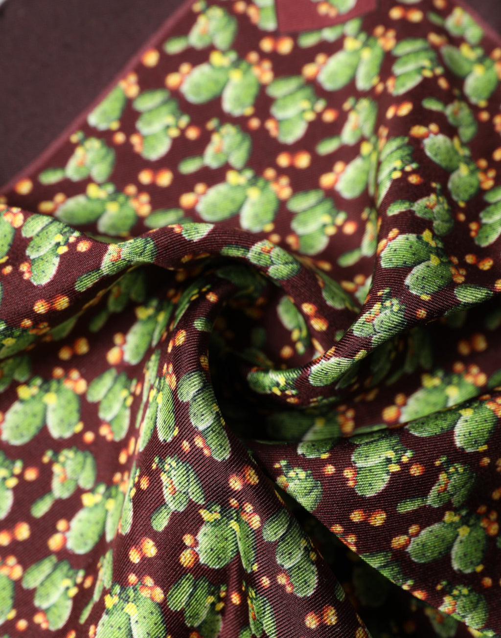 Dolce & Gabbana Brauner Schal im Quadrat mit Kaktus-Print
