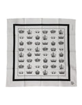 Dolce & Gabbana Weißer Foulard-Schal aus Baumwolle mit Kronen-Print