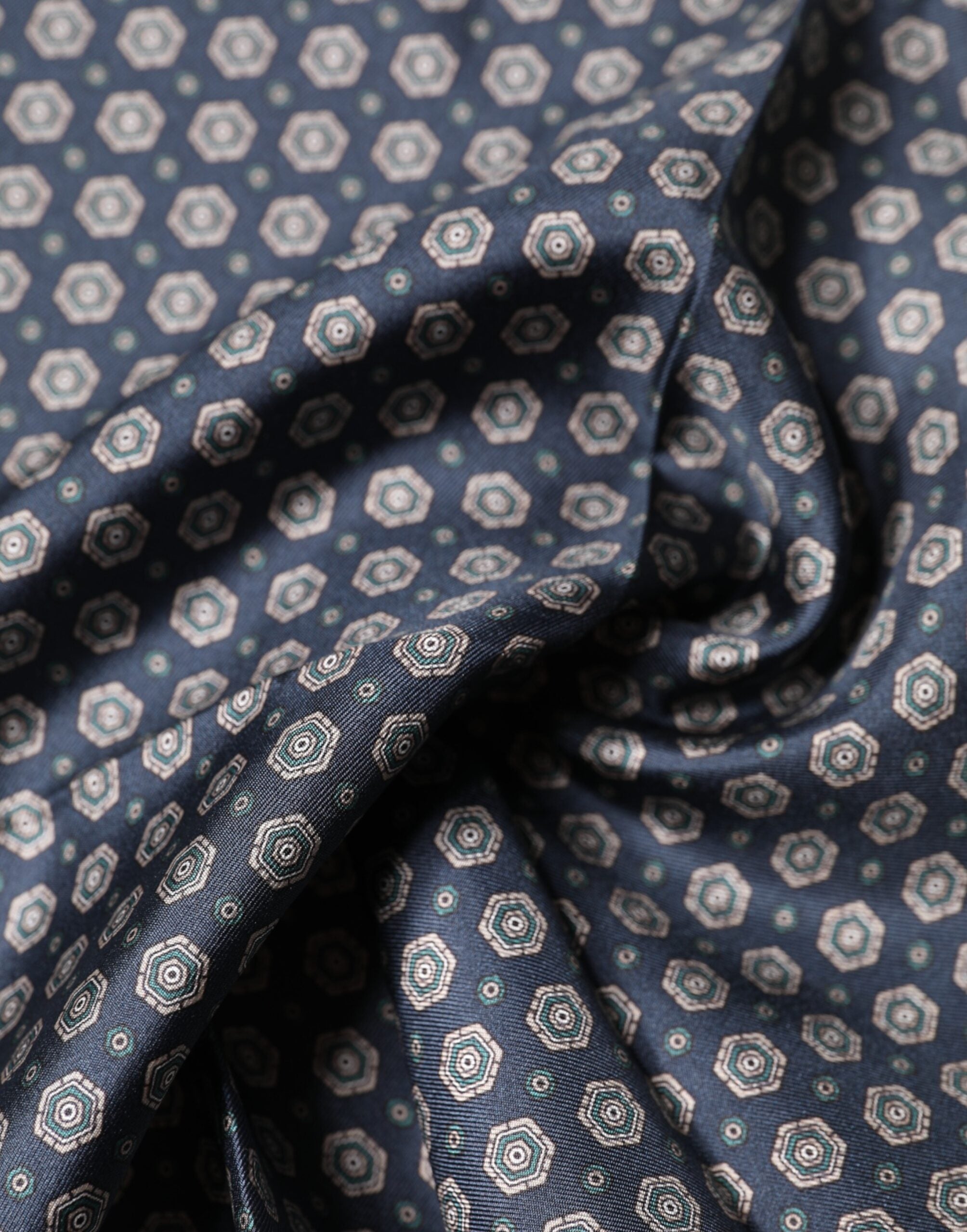 Dolce & Gabbana Blau gemustertes Seiden-Einstecktuch-Schal