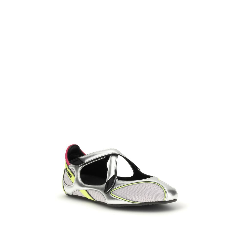 The Attico Silver Polyurethane Ballerinas