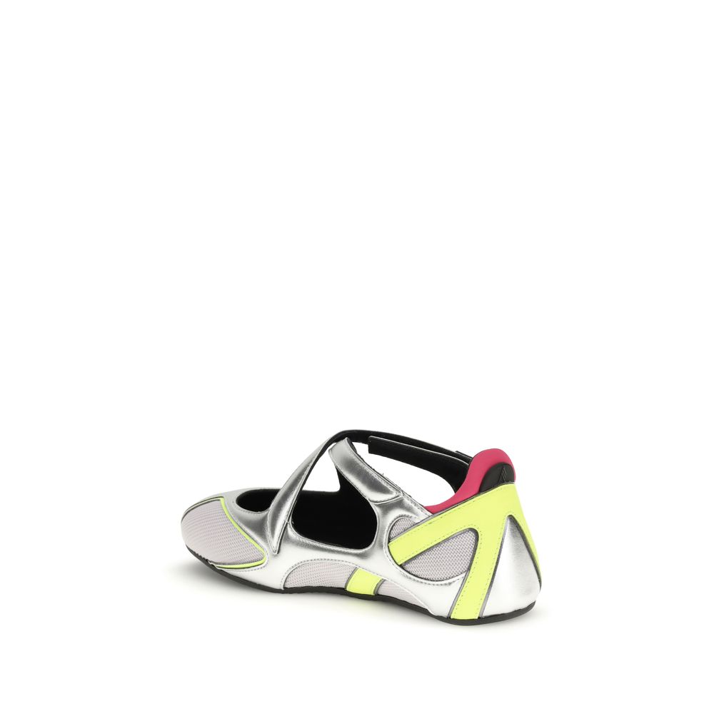 The Attico Silver Polyurethane Ballerinas