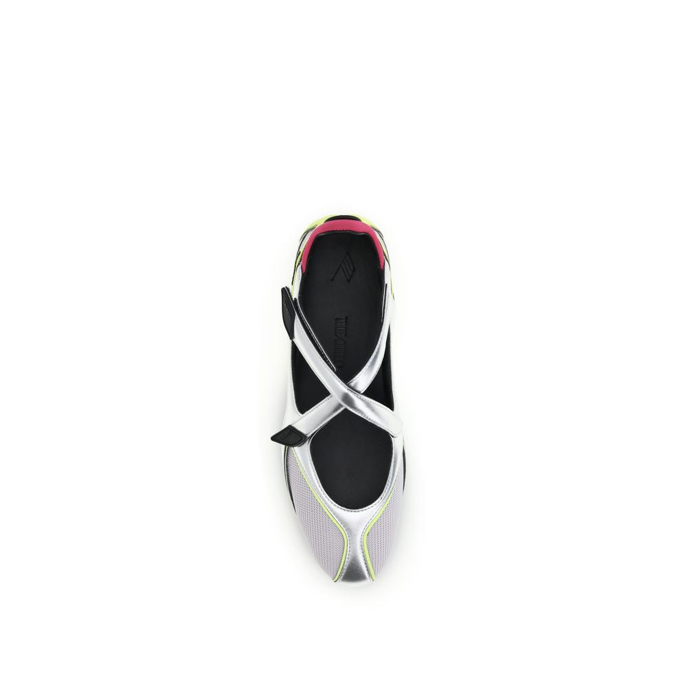 The Attico Silver Polyurethane Ballerinas