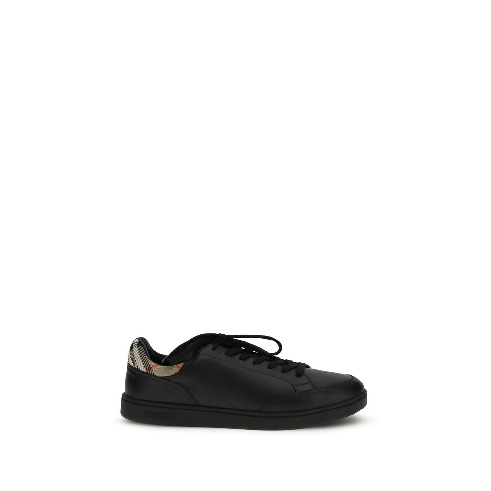 Burberry Schwarze Low-Top-Sneaker aus Kalbsleder Bos Taurus