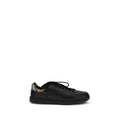 Burberry Schwarze Low-Top-Sneaker aus Kalbsleder Bos Taurus