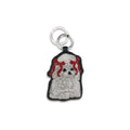 Ganni white recycled leather keychain