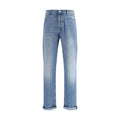 Brunello Cucinelli Blaue Jeans aus Baumwolle im geraden Schnitt