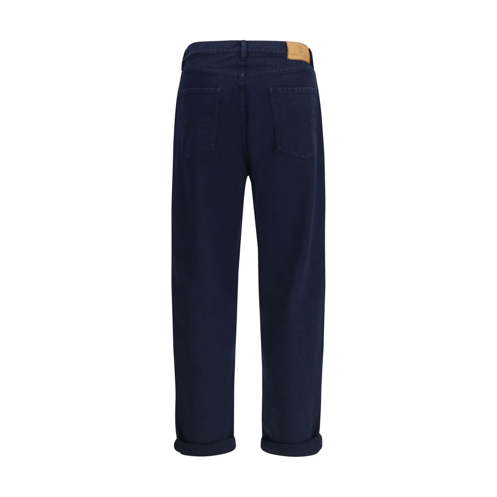 Brunello Cucinelli Blaue Jeans aus Baumwolle im geraden Schnitt