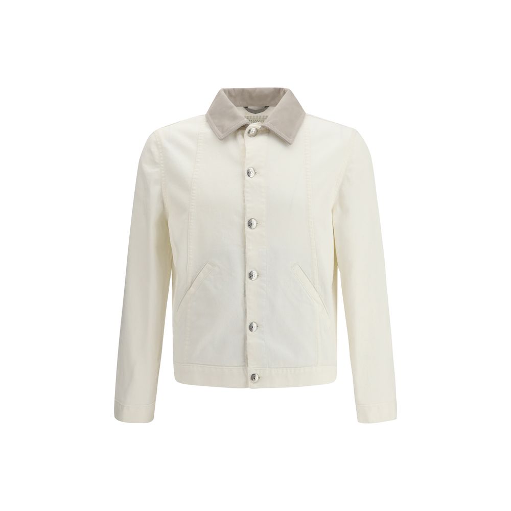 Brunello Cucinelli Weiße Jeansjacke aus Baumwolle