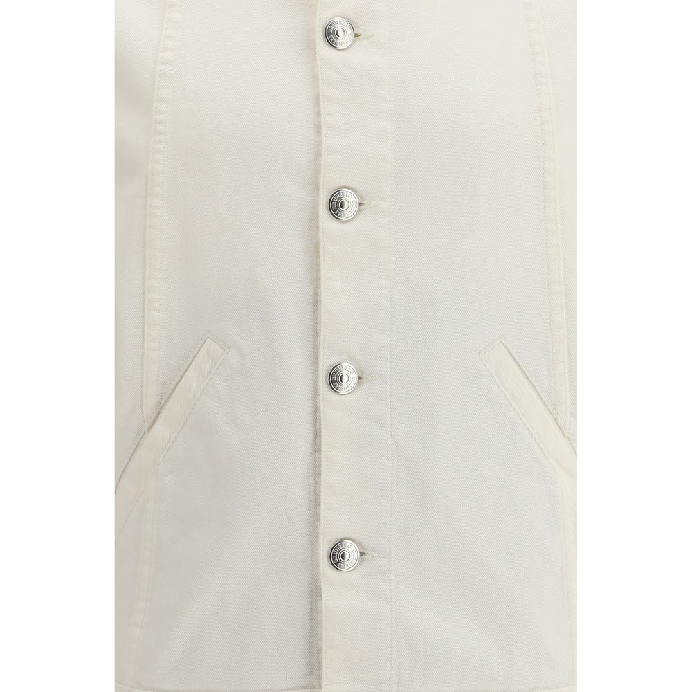 Brunello Cucinelli Weiße Jeansjacke aus Baumwolle