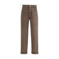 Brunello Cucinelli Relaxed Fit Brown Cotton Jeans