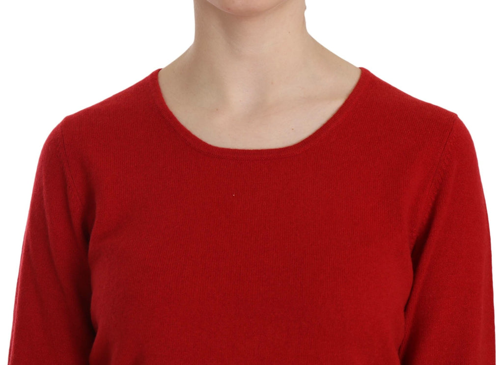 MILA SCHÖN Kaschmir-Pullover mit Rundhalsausschnitt in Rot