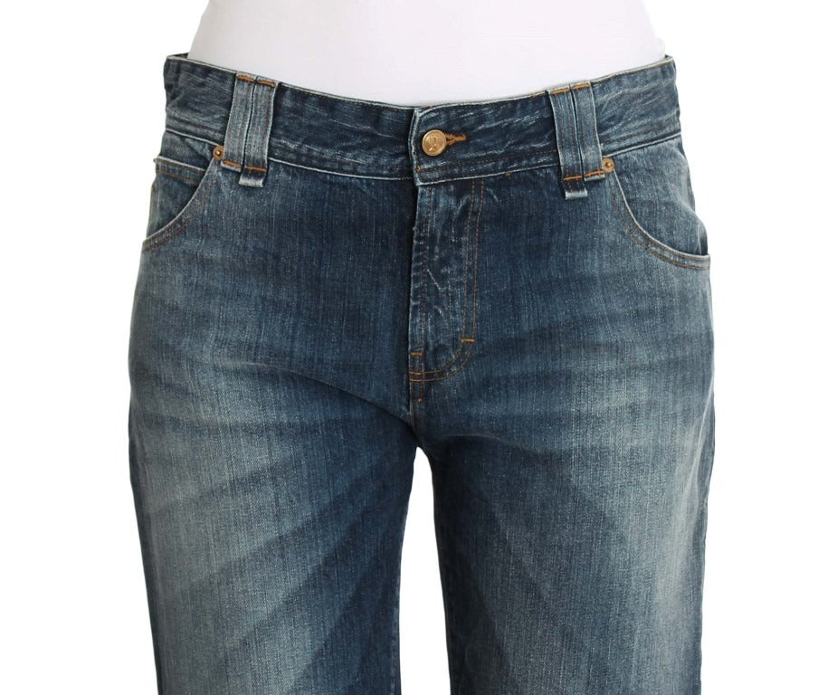 John Galliano Jeans aus Baumwoll-Stretch-Denim im Relaxed Fit mit Blaue Waschung
