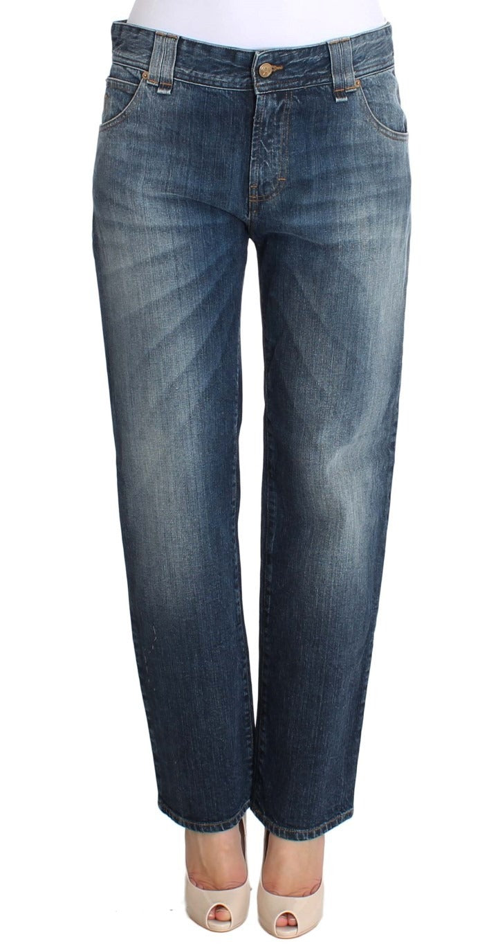 John Galliano Jeans aus Baumwoll-Stretch-Denim im Relaxed Fit mit Blaue Waschung