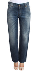 John Galliano Jeans aus Baumwoll-Stretch-Denim im Relaxed Fit mit Blaue Waschung