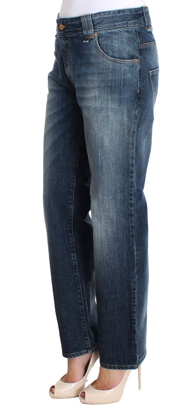 John Galliano Jeans aus Baumwoll-Stretch-Denim im Relaxed Fit mit Blaue Waschung