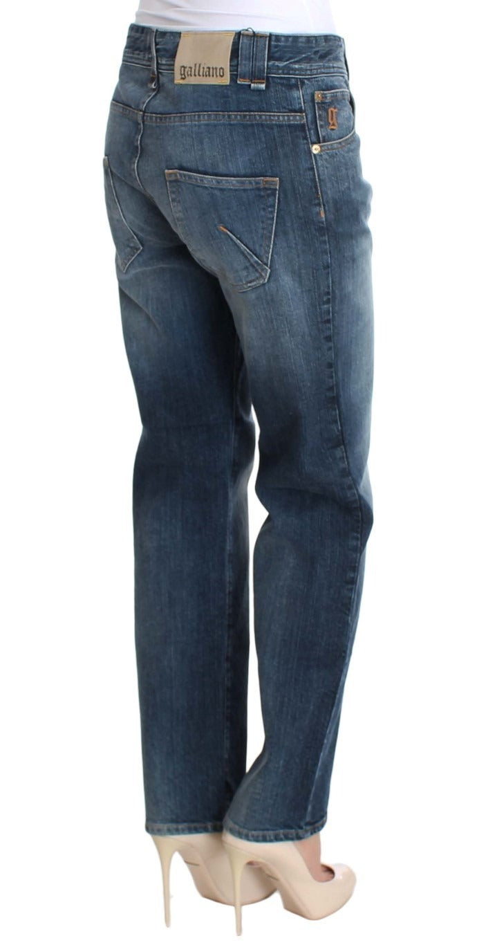 John Galliano Jeans aus Baumwoll-Stretch-Denim im Relaxed Fit mit Blaue Waschung