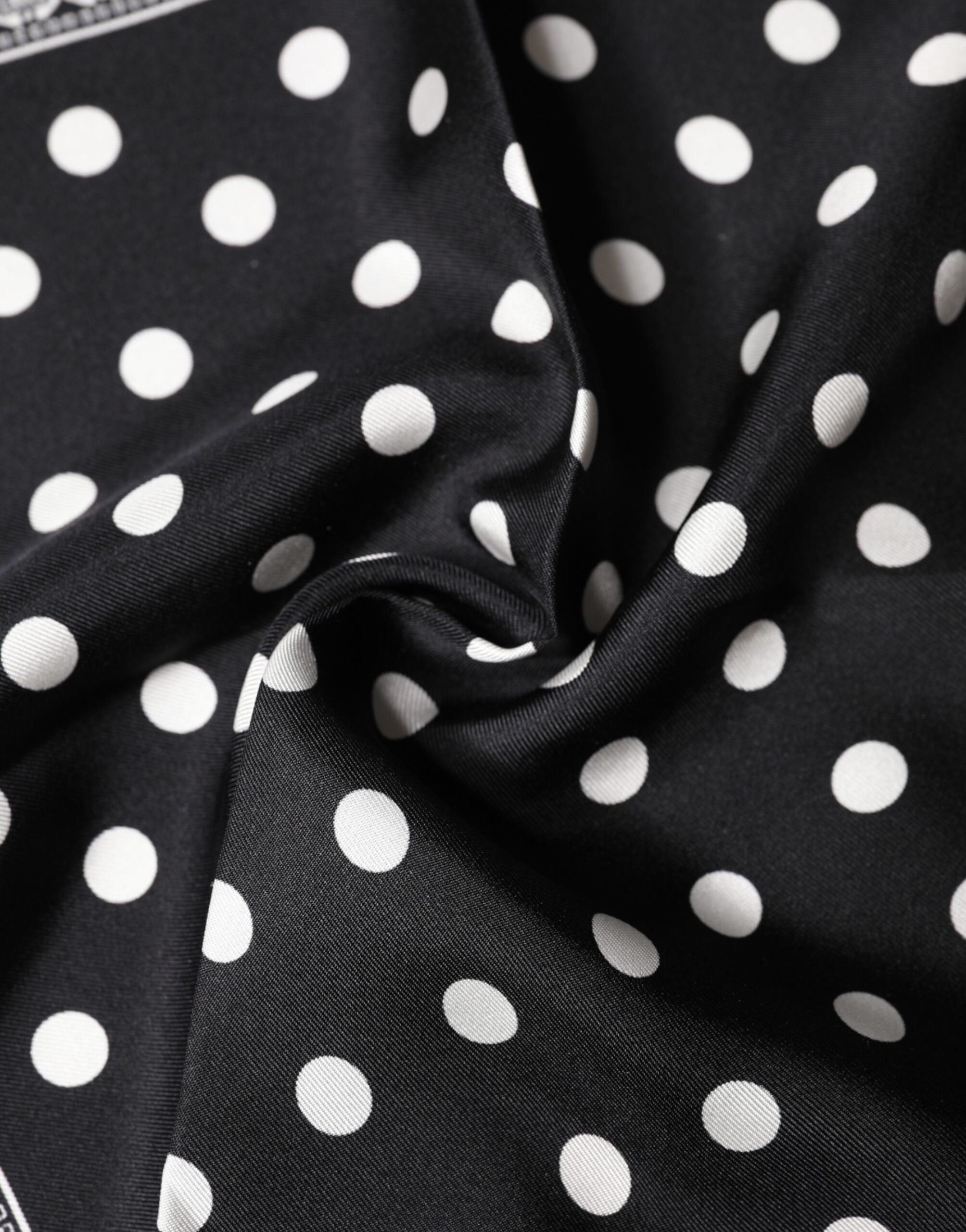 Dolce & Gabbana Black Polka-Dot Foulard