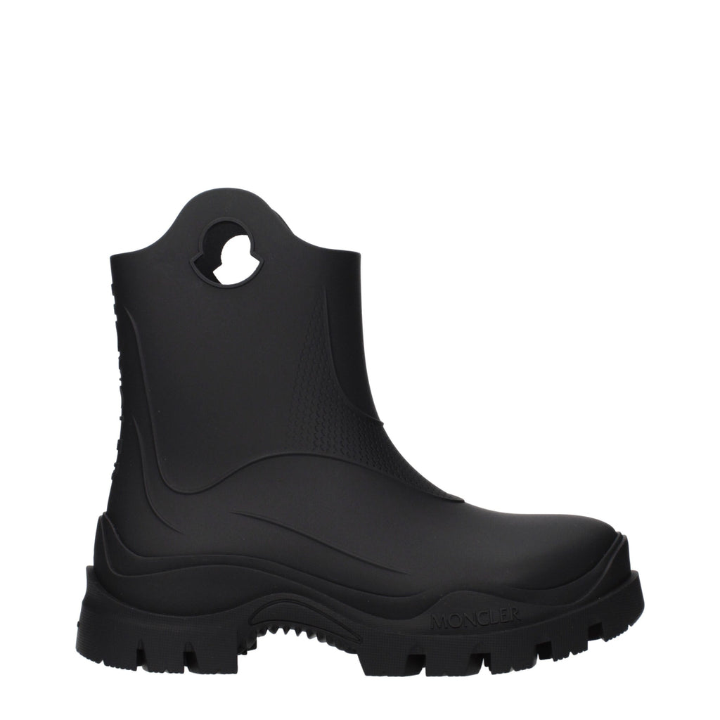 Moncler Schwarze Ankle Boots aus Baumwolle