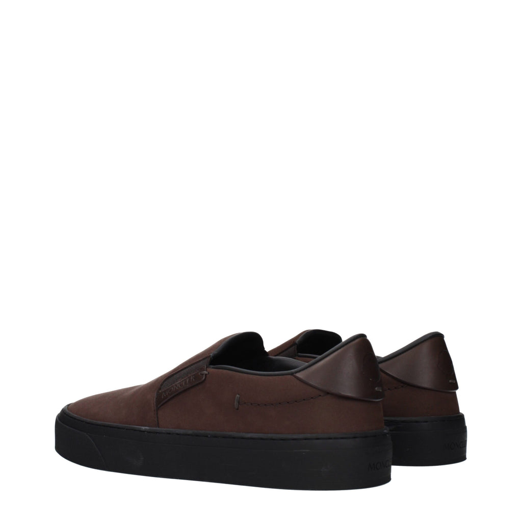 Moncler Braune Loafer aus Leder zum Hineinschlüpfen