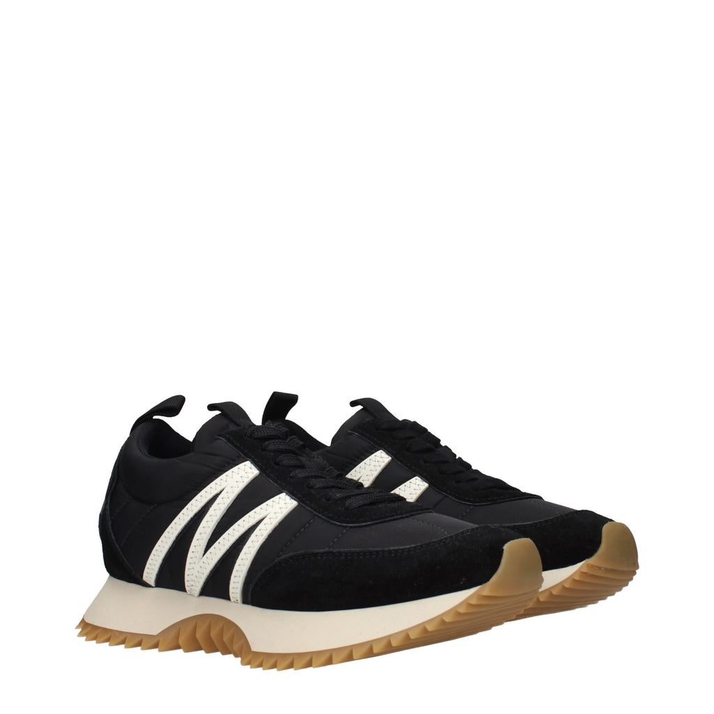 Moncler Schwarze Stoff-Sneaker mit niedrigem Schaft