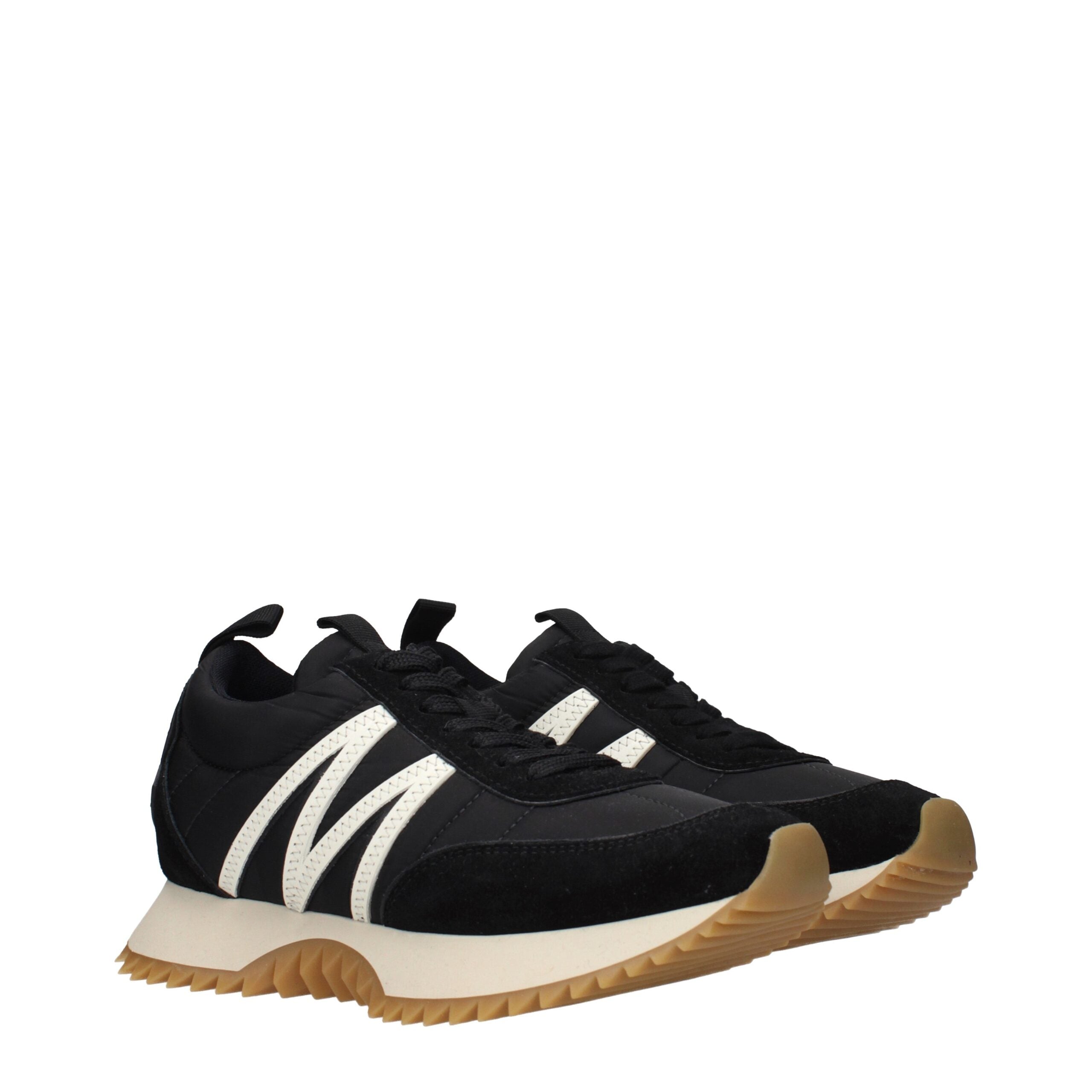 Moncler Schwarze Stoff-Sneaker mit niedrigem Schaft