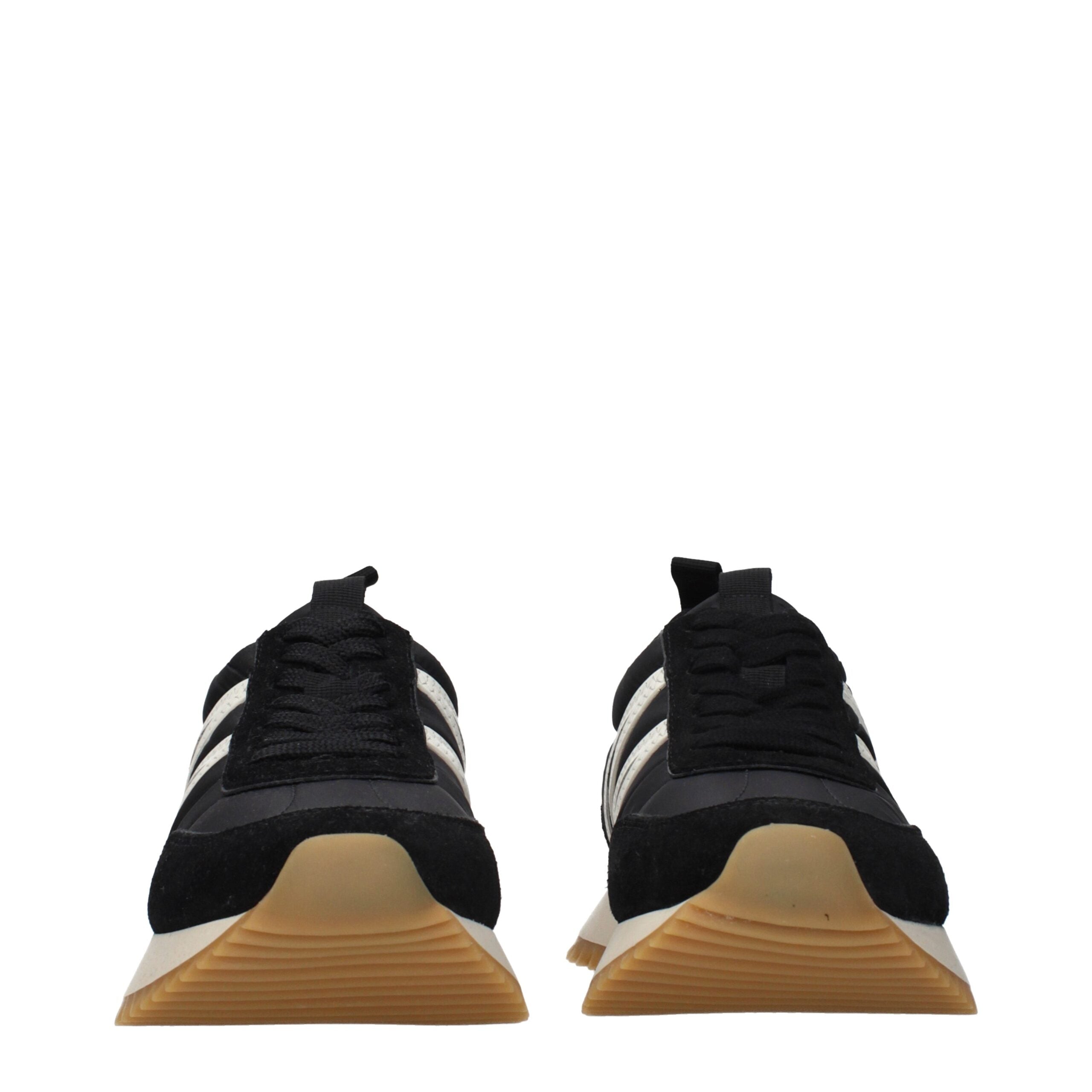 Moncler Schwarze Stoff-Sneaker mit niedrigem Schaft