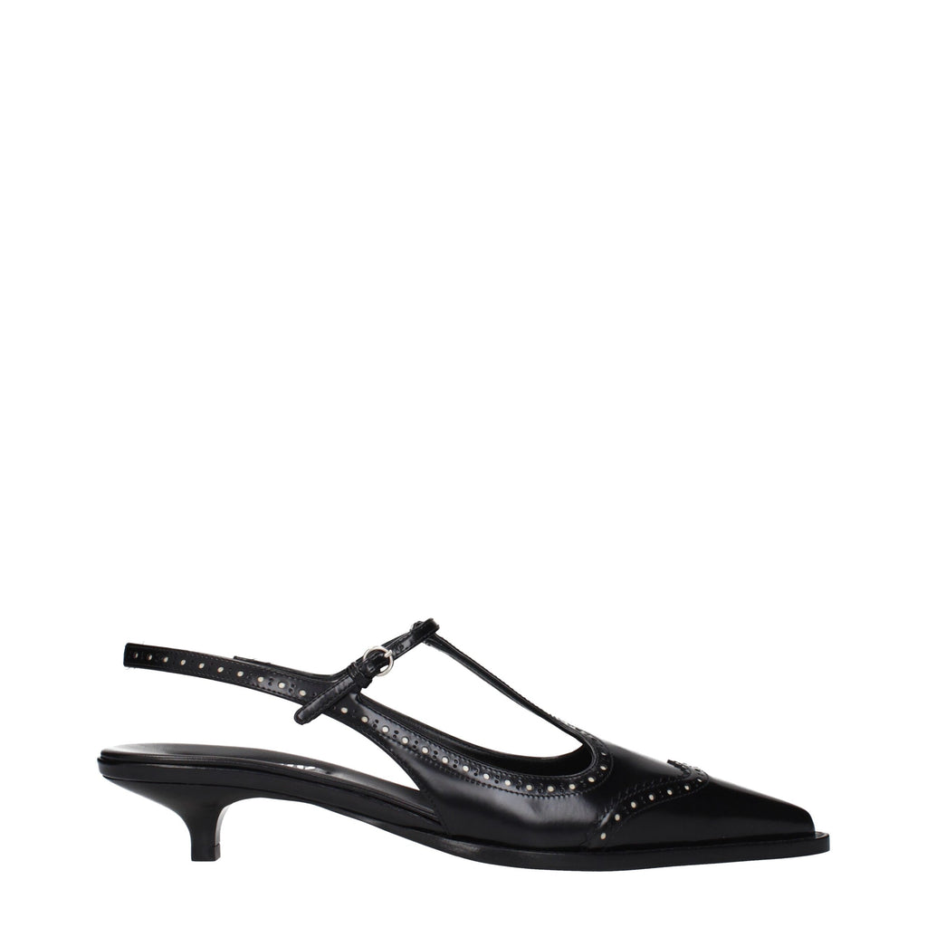 Miu Miu Schwarze Leder Pumps mit mittlerem Absatz