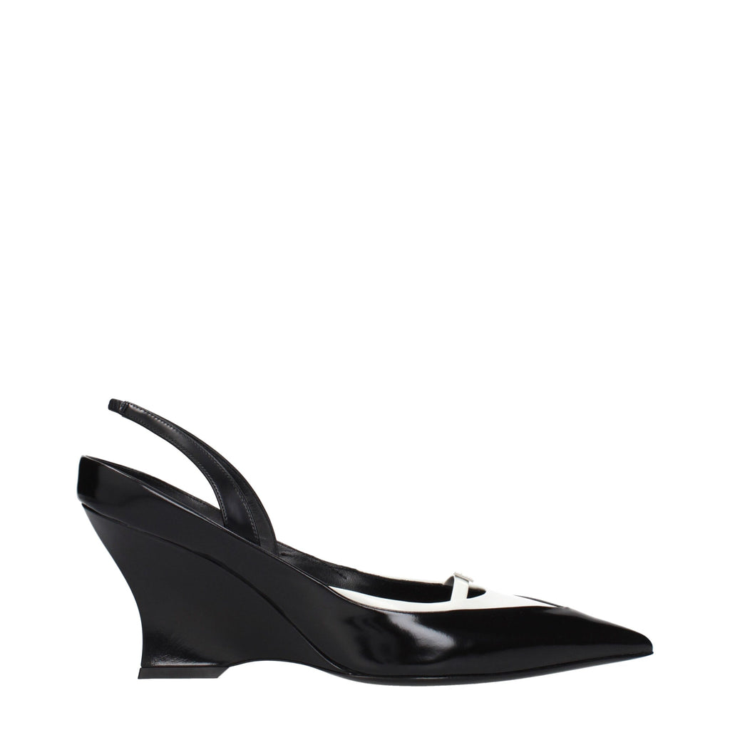 Givenchy Schwarze Keilsandalen aus Leder