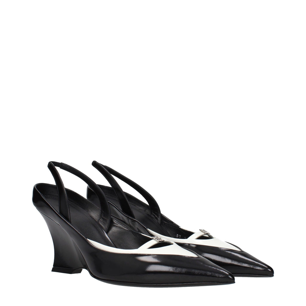 Givenchy Schwarze Keilsandalen aus Leder