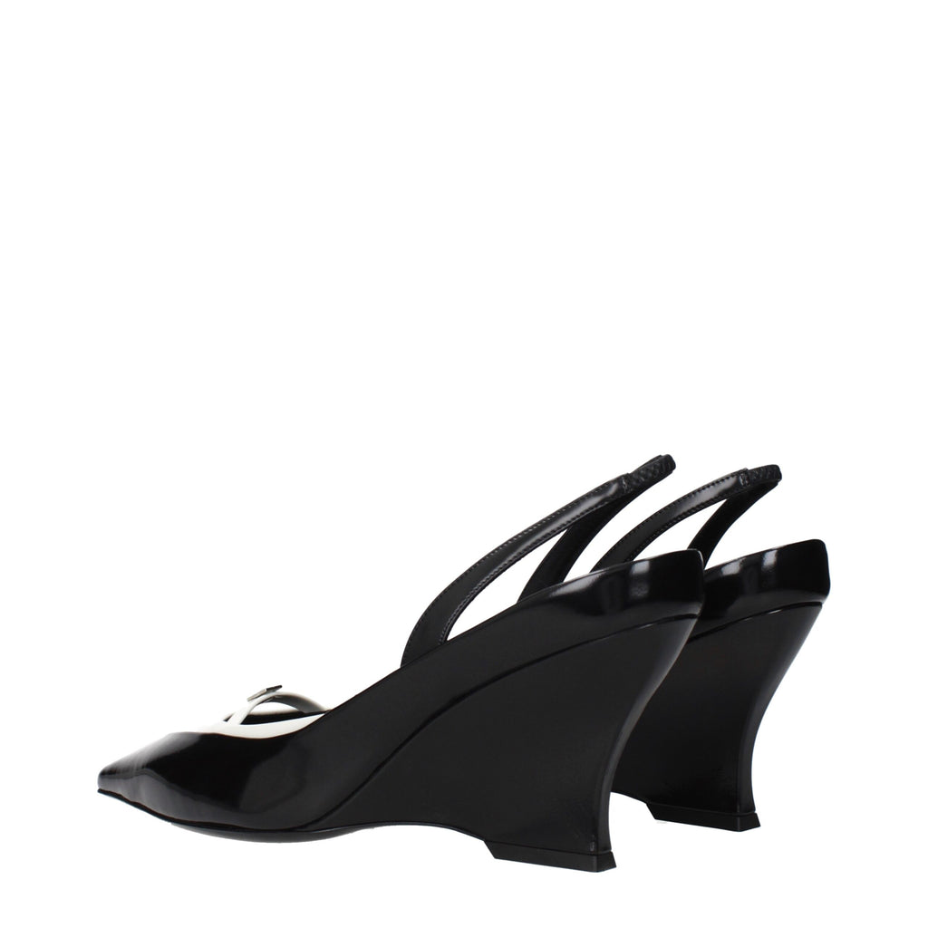 Givenchy Schwarze Keilsandalen aus Leder