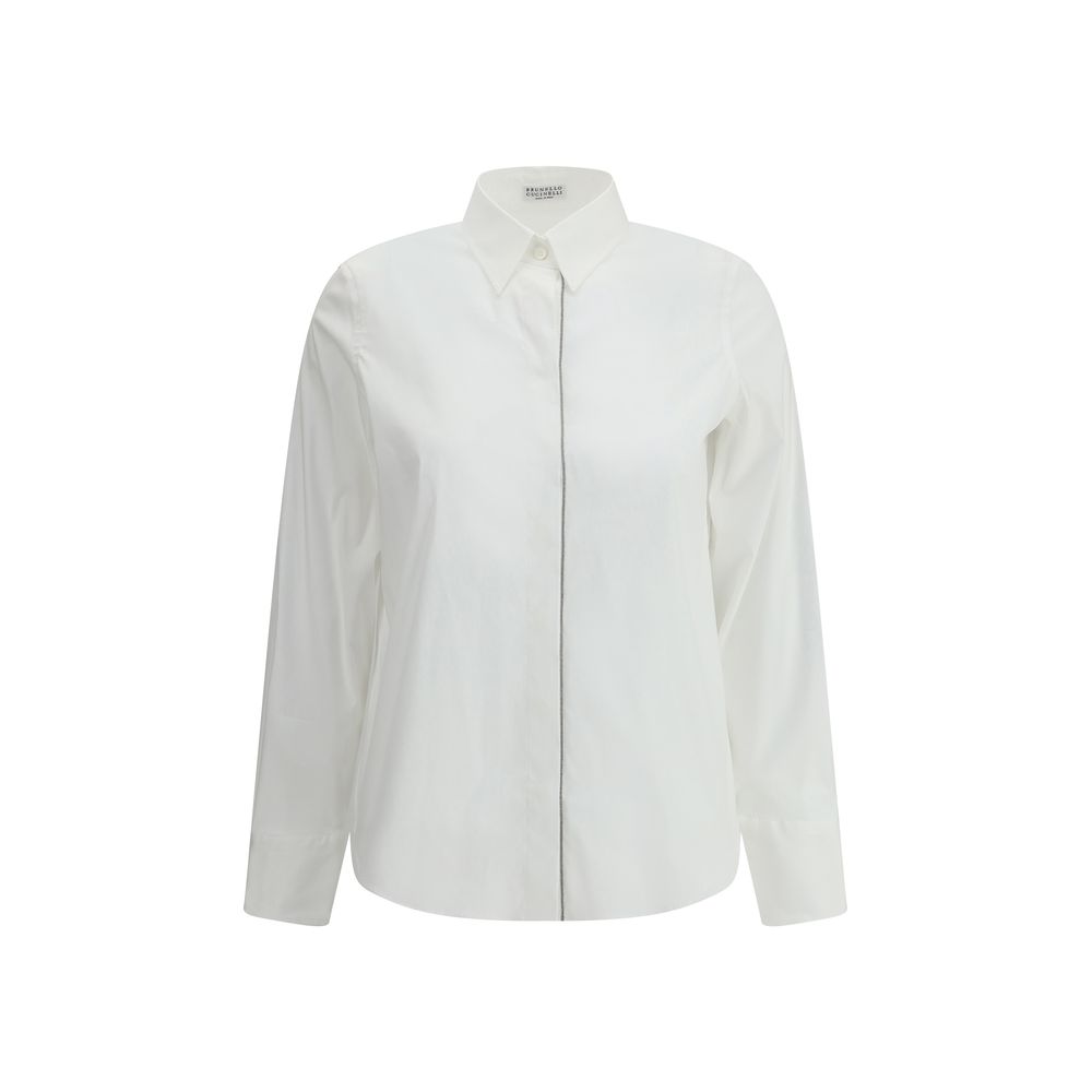 Brunello Cucinelli White Cotton Shirt